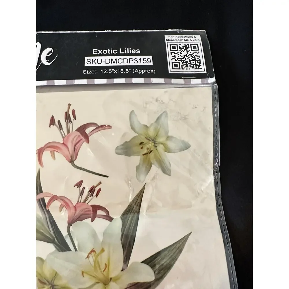 New Sealed Dress My Craft Transfer Me Exotic Lilies Flower Red White Yellow Pink